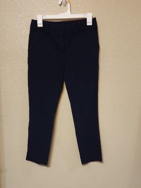 Slim Straight Capri Women's Dress Pants in Navy